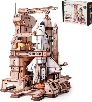 3D Puzzles Space Shuttle-Dynamic Launch Base with Motorized Lift, LED Light Effe