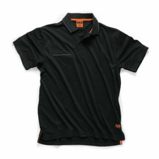 Image of Scruffs Hard Wear Worker Polo Black Sizes S M L XL XXL Lightweight Work Wear 