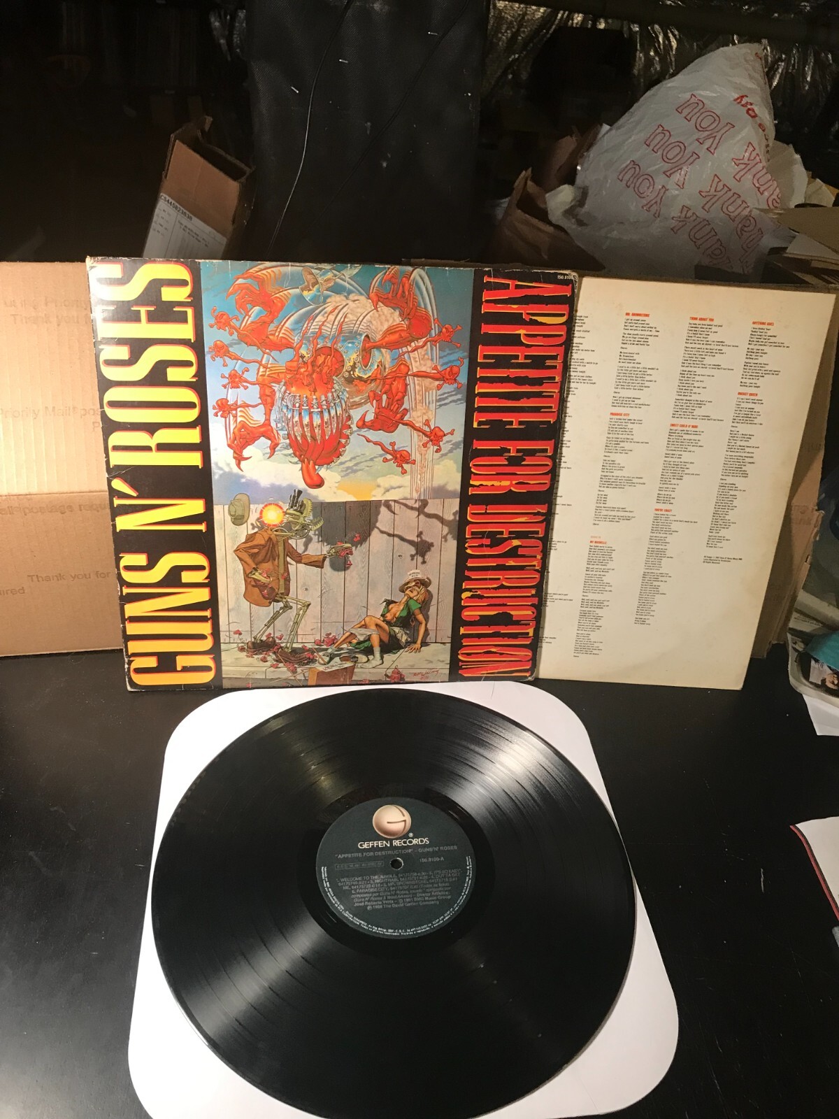 Guns N Roses Appetite For Destruction 1991 LP Banned Cover acdc ozzy