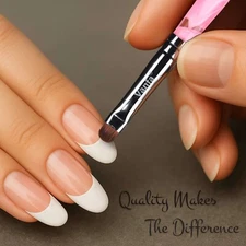 Vanfa French Brush for Nail, Clean up brush for gel -Pink Handle R08 (Pack of 2)