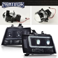 Fit For 07-14 Chevy Avalanche Tahoe Suburban Led Projector Headlights Black