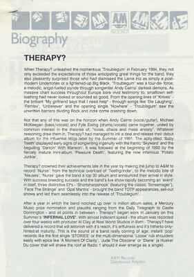 Therapy? - Biography - May 1995 [Holland] - Press Release