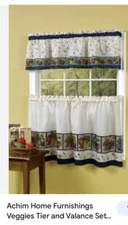 Veggies Decorative Window Treatment One 58”x13” Valence One Pair 58”x24” Tiers