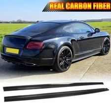 For Bentley Continental Gt 2012-18 REAL CARBON Side Skirt Extension Lip Spoiler