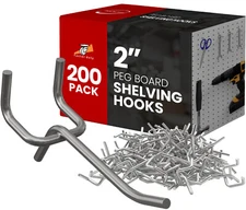 200 Pack Pegboard Shelving PEG HOOKS 2" Length Wholesale Lot