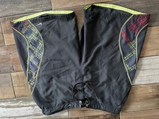 NIKE Men's Swim Trunks SZ XXL Plaid stripe on side dark gray w/pockets Nice 