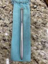 Tiffany  Co Sterling Silver Pen Vintage T Clip With Pouch