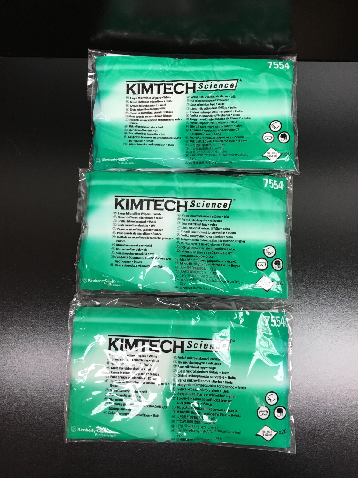 KIMTECH Science REF 7554 Large Microfiber Task Wipes Lot 3 PKS