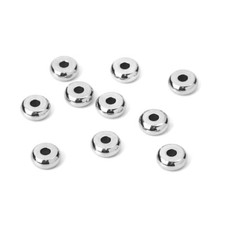 30 Stainless Steel 5mm Smooth Heishi Rondelle Beads Silver Bead Spacer Findings