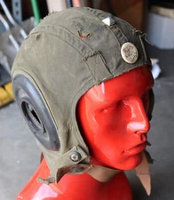 Vintage Gentex Green Military Flying Summer Cloth Flight Helmet Mil-H-715A Korea