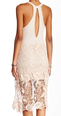 Free People Nora Lace Tank Dress Cream L NWT $128 | eBay