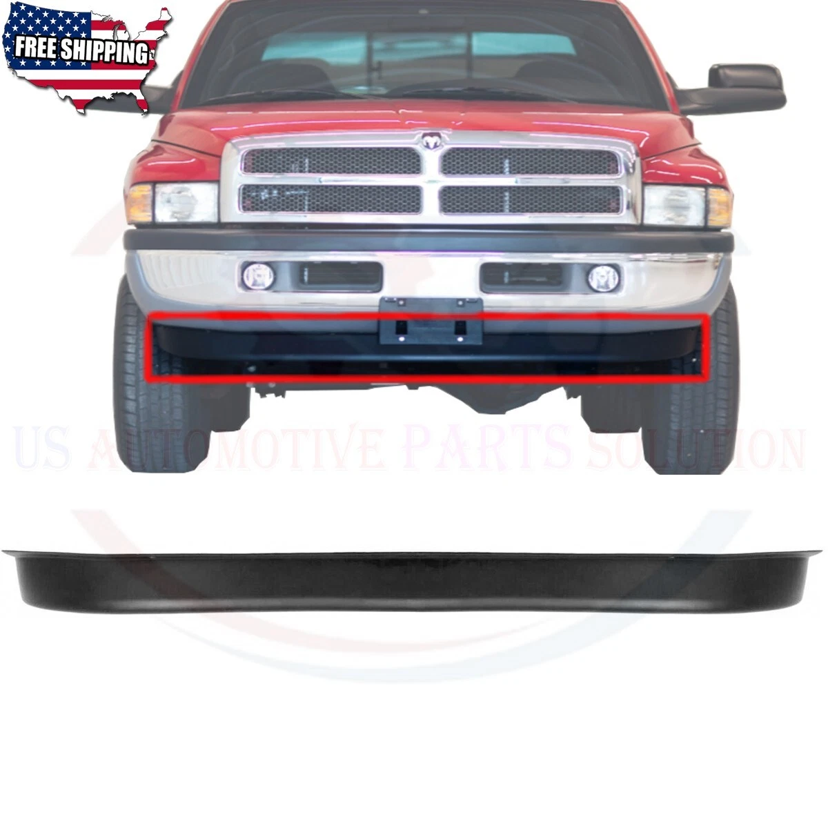 Textured For 1994 2002 Dodge RAM 1500 2500 Front Bumper Lower Air