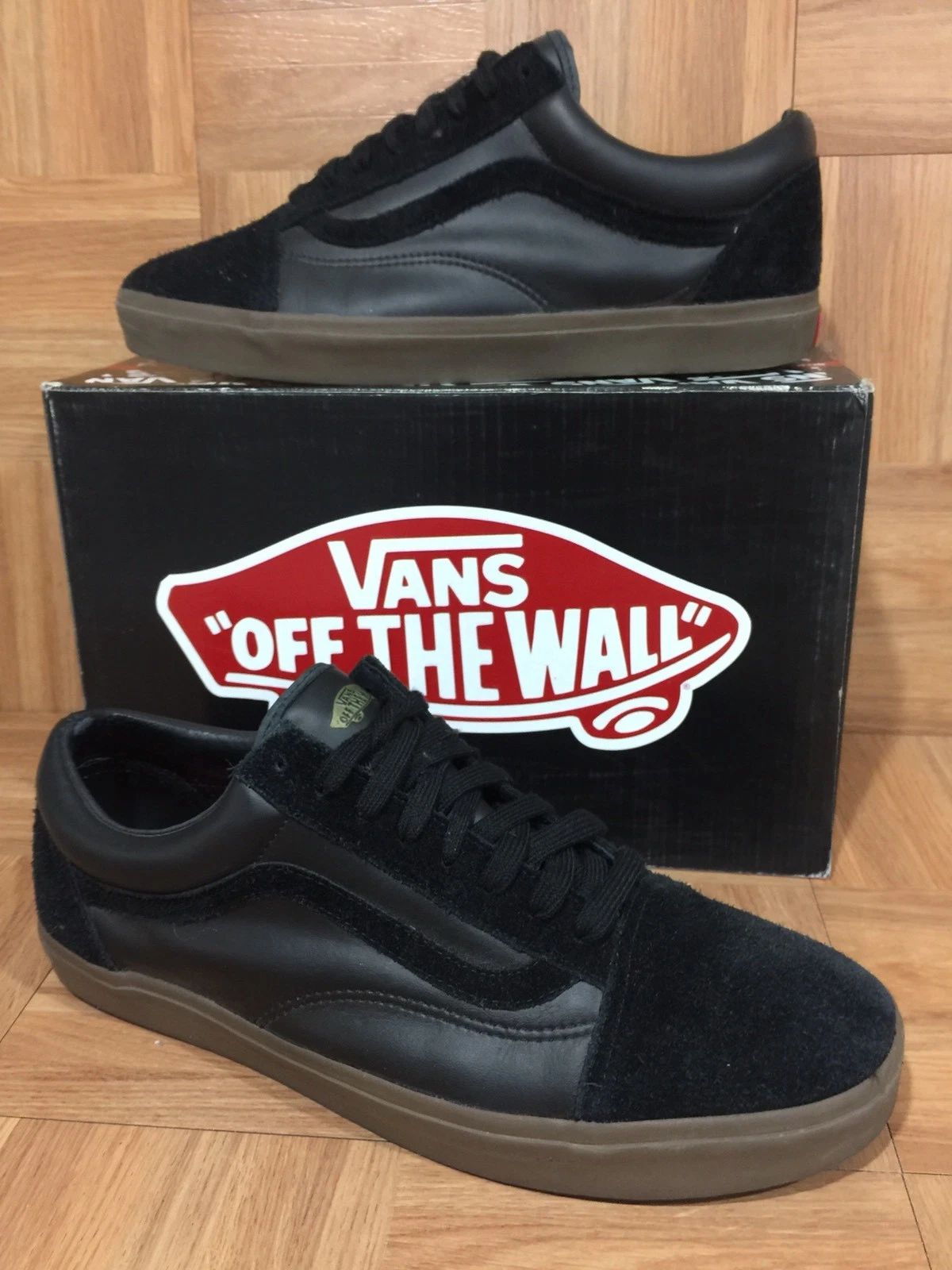 RARE? Chaussures Homme VANS Old Skool '92 Zero Supreme Cuir Noir Gomme Marron Taille 13