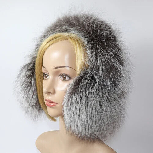 Real Fox Farm Fur Earmuffs Winter Women Plush Soft Comfortable Scarves Ears Muff - Bild 15 von 26