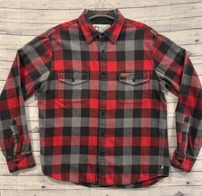 PENFIELD Mens Heavyweight Flannel Shirt Sz L Red Plaid LS Outdoor Trail Hike