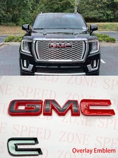2021-2026 GMC YUKON YUKON XL Front Grill Black Red OVERLAY Emblem