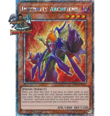 yugioh infernity cards Yugioh! 1x Infernity Archfiend RA03-EN220 Platinum Secret Rare 1st Ed NM