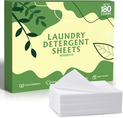 Eco Friendly Laundry Detergent Sheets, 90 Pieces (Up to 180 Loads), No Plastic J