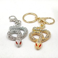 Rhinestone Snake Keychain Bag / Purse Charm Backpack Key Chain Choose Color