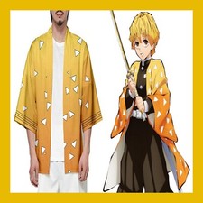 Zenitsu Agatsuma Demon Slayer Kimetsu no Yaiba Anime Cosplay Top Robe XXL Yellow