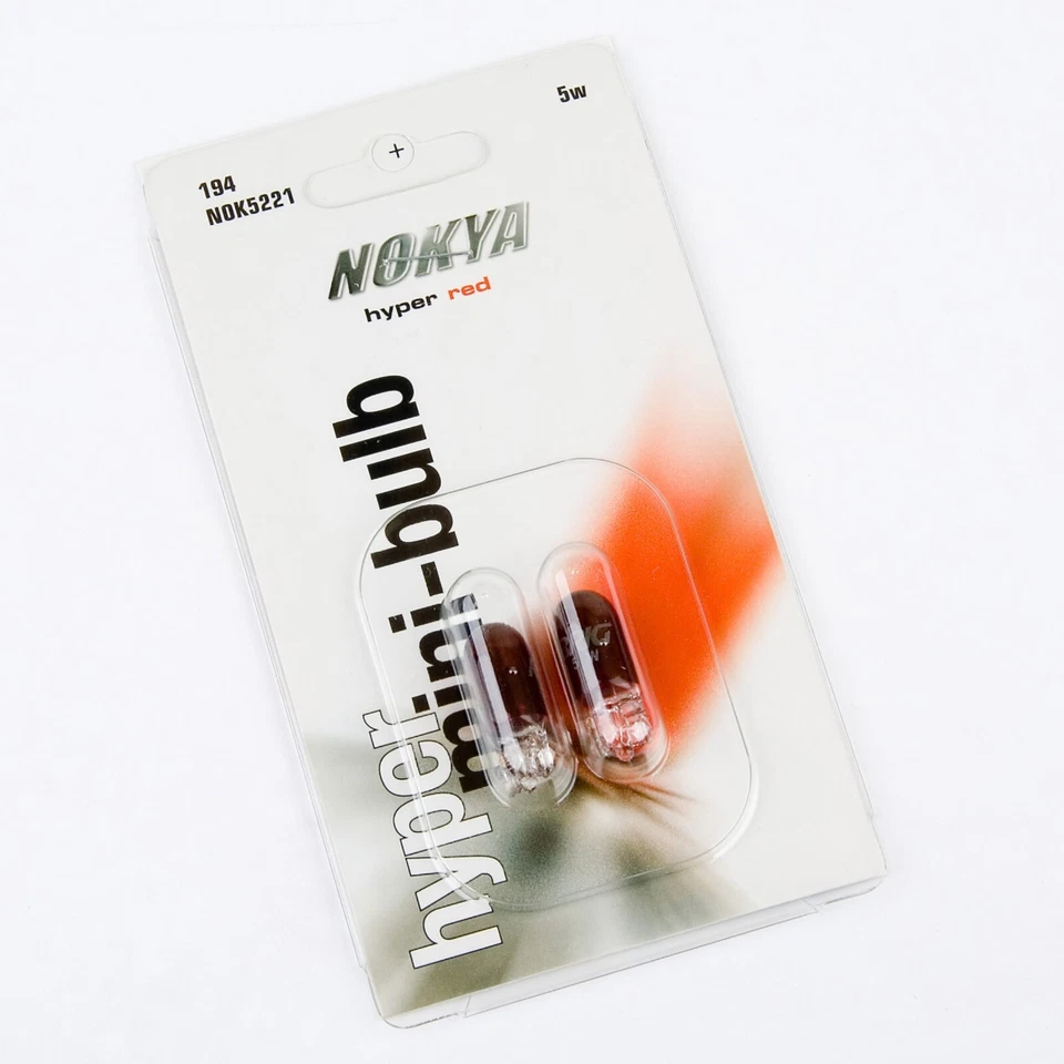 Nokya 194 168 2825 Nok5221 5W Rojo Dos Bombillas Tablero Calibre Cluster Reemplazar Foto 3 de 4