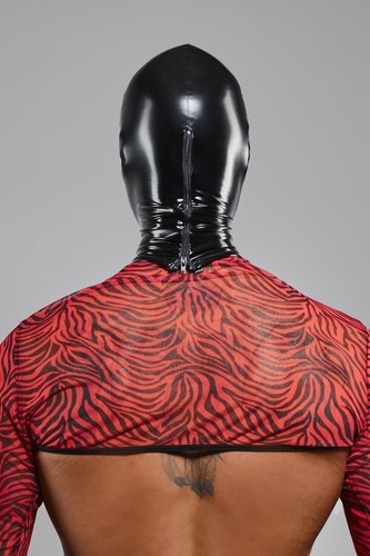 Mens Vinyl BDSM Fetish Mask with Lock - Picture 2 of 3