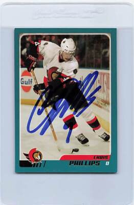 2003/04 Topps #92 Chris Phillips Senators Signed Auto *H2296