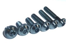 BLACK YAMAHA  M6 10-35 Fairing Titanium Low Profile T30 Torx Washer Head Bolt