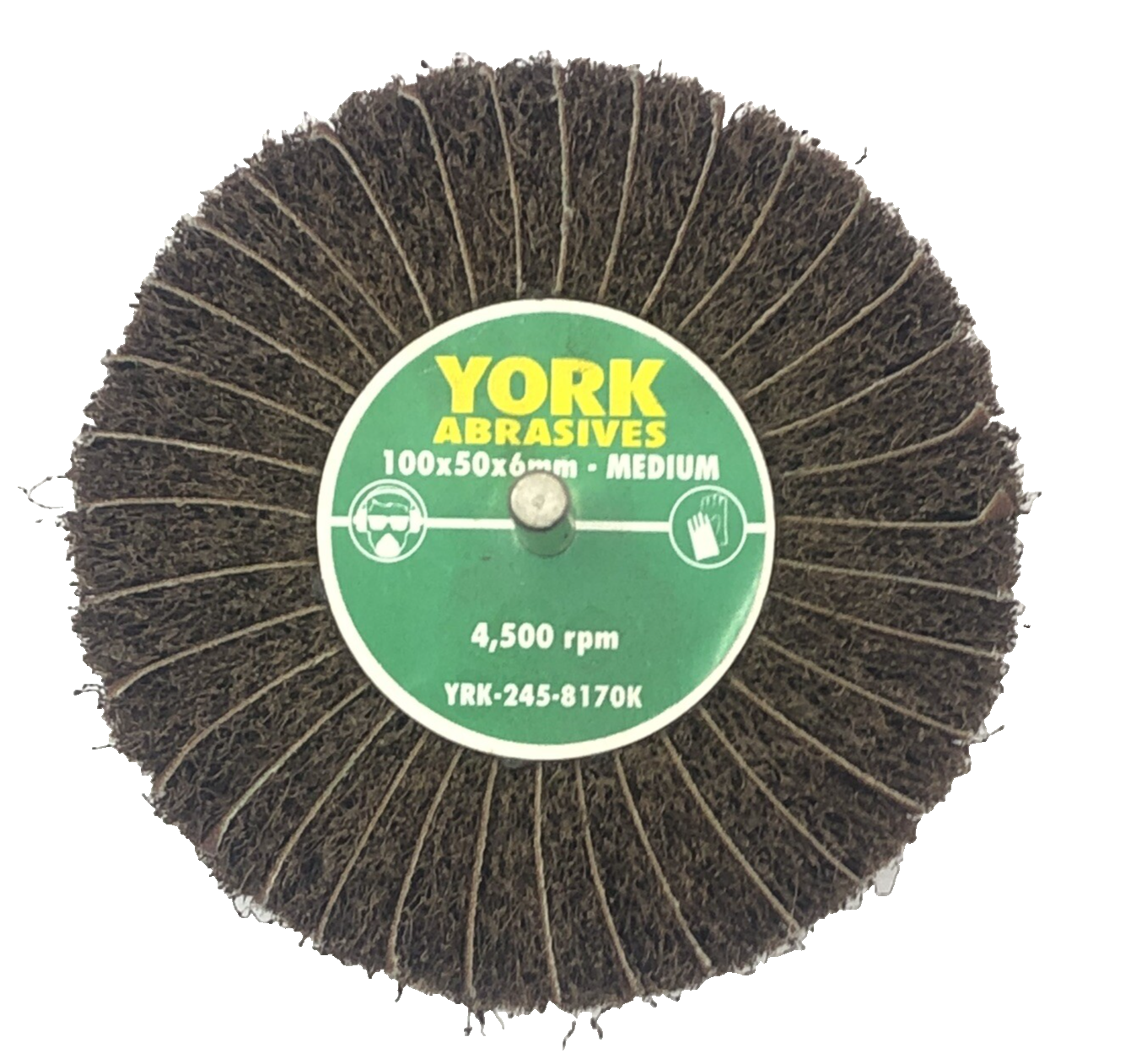 York Abrasives Nylon Finishing Wheel Medium 100 x 50 x 6mm.