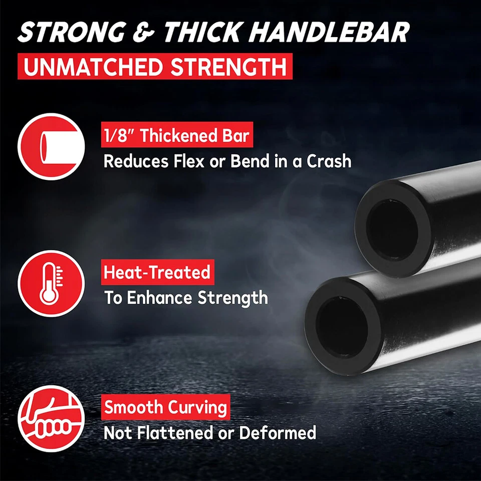 Motorcycle Handlebars 7/8" 22MM Black Drag Bars Style For Suzuki TU250 TU250X - Image 4 of 4