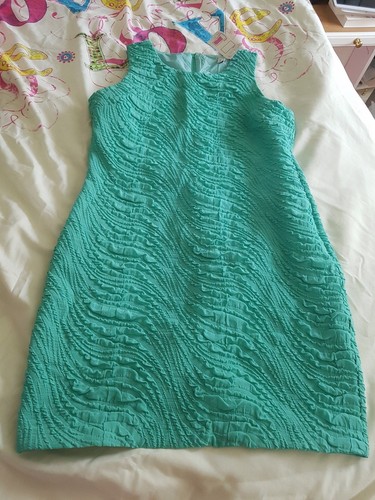 BRAND NEW ASOS CRINKLE GREEN 60S STYLE MINI DRESS SIZE 14 BNWT - Picture 4 of 6