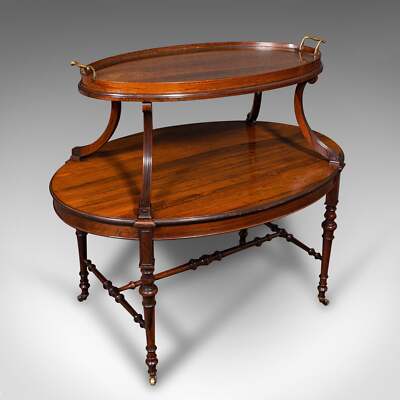Antiker Aufsteller Serviertisch, englisch, zweistöckig, Butler's Buffet Ständer, Regency