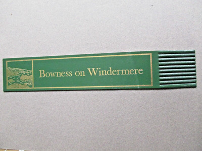 Leder LESEZEICHEN BOWNESS auf WINDERMERE Lake District grün unbenutzt