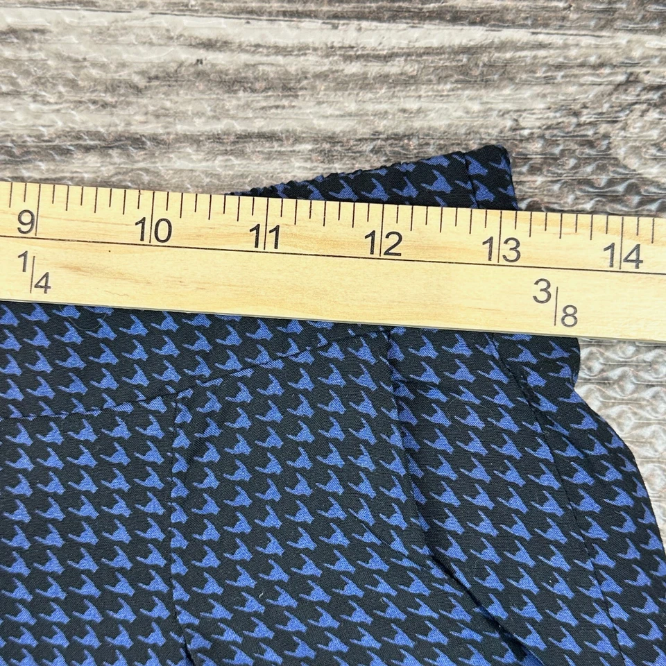 Old Navy 女式 XS 码短裤打褶黑色蓝色千鸟格短裙 — 第 3/4 张图片