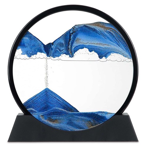 Moving 3D Sand Art Picture Round Glass Hourglass Deep Sea Sandscape Home Decor - Picture 18 of 18