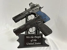 Black Double Pistol/Revolver Display Stand - Choose a Plaque