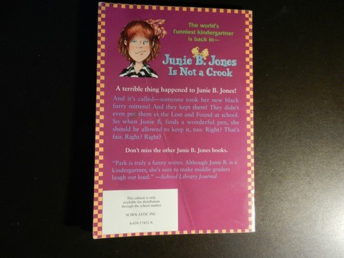 Junie B. Jones: IS NOT A CROOK by BARBARA PARK (1997, Paperback Book) - Picture 2 of 2