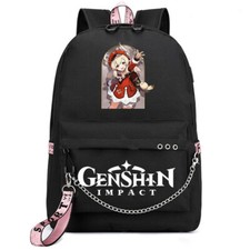 Genshin Impact Klee zipper Backpack School bag Laptop Shoulders Bag Knapsack