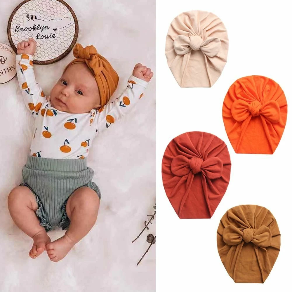 0-4T Nœud Tricot Bébé Chapeau Turban Enfant Bouchon Bonnets Garçon