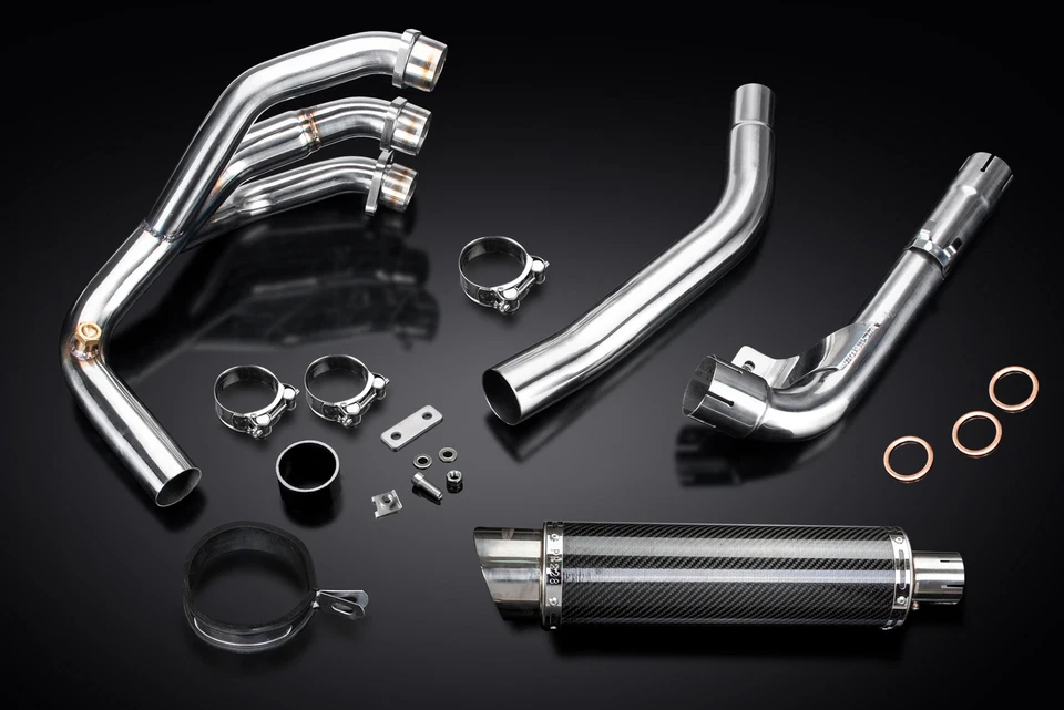 Silenciador de carbono redondo Triumph Tiger 800 2011-2019 Delkevic escape total 3-1 14" - Imagem 3 de 4