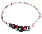 Watermelon Jade Necklace Wrinkle Beads 6mm Discs 12-20mm. Necklace De 41 CM