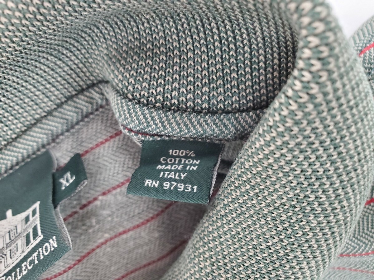 Masters Clubhouse Collection Striped Golf Polo Shirt Mens Size XL