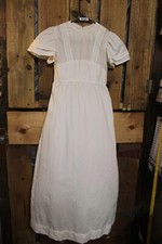 Vintage Handmade Cream Polka Dot Textured 10/12 Girl's Dress