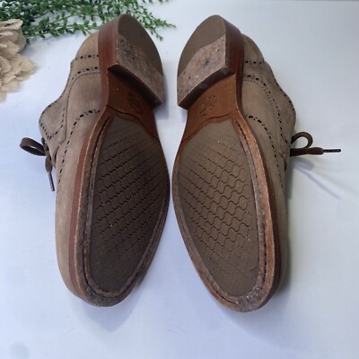 Cole Haan Grand 360 OS Wingtip Brogue Dress Shoes Tan Suede  display picture 3