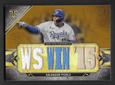 2024 Topps Triple Threads Relic, Salvador Perez, KC Royals, WS Win 15, Gold #6/9