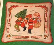 NEW Jolly Santa Pillow Cross Stitch Chart  Directions by Needle Maid Designs