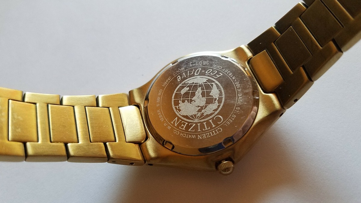 Citizen E100-K18361 CKW Eco-Drive Watch Gold Bracelet Band White