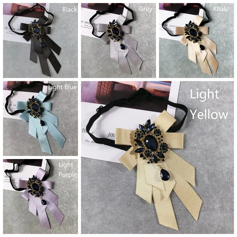 Corbata de cumpleaños clásica elegante con cuentas pre atada con pajarita de estrás con diamantes de imitación para hombre Foto 2 de 4