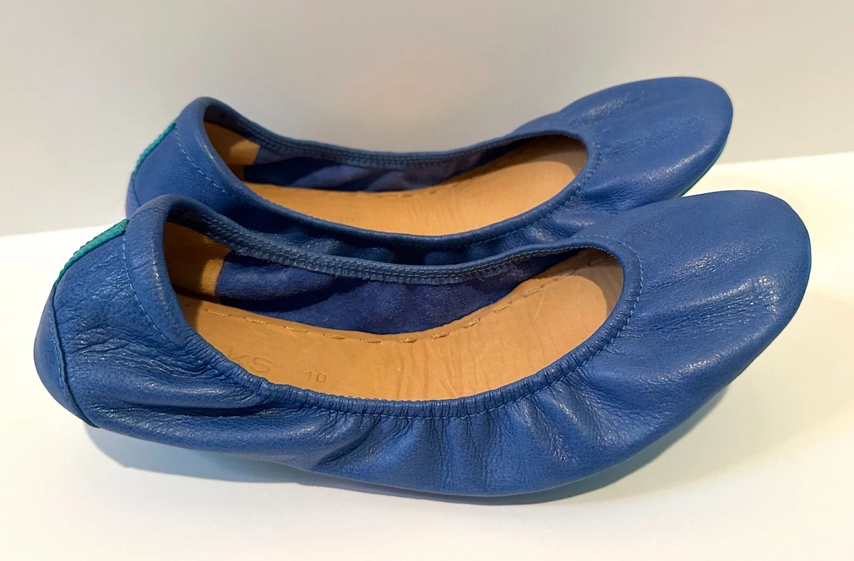 TIEKS BY GAVRIELI COBALT BLUE BALLET FLATS SHOES SLIPPERS SLIP ON