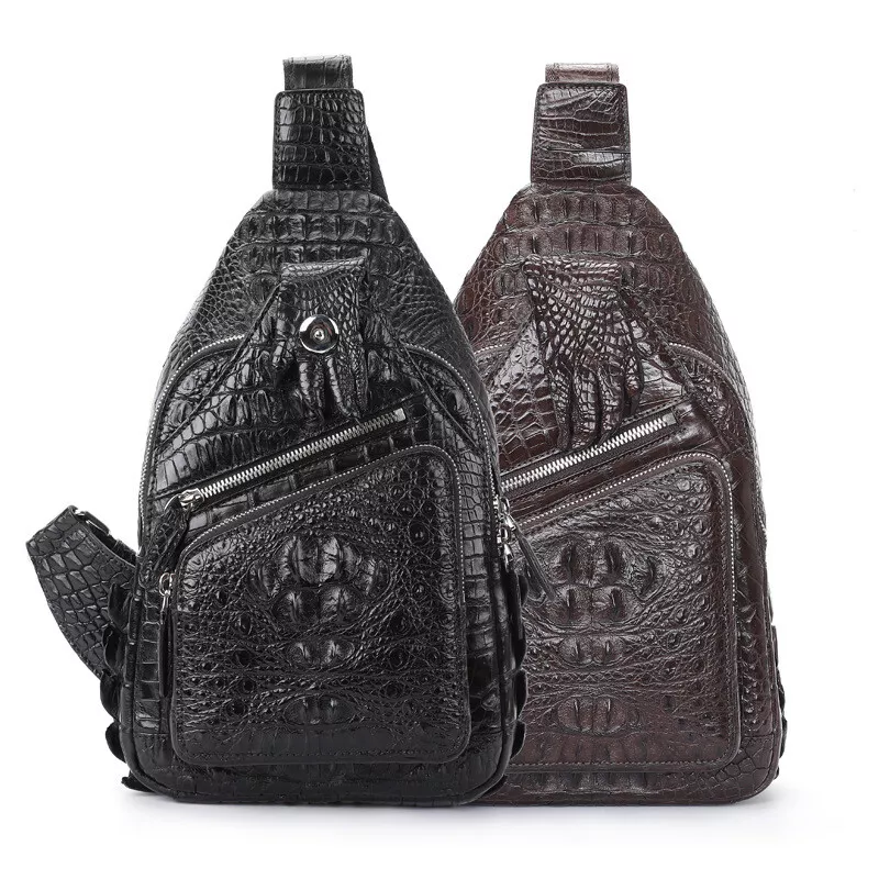 Genuine Alligator Skin Backpack, Luxury Backpack for Men